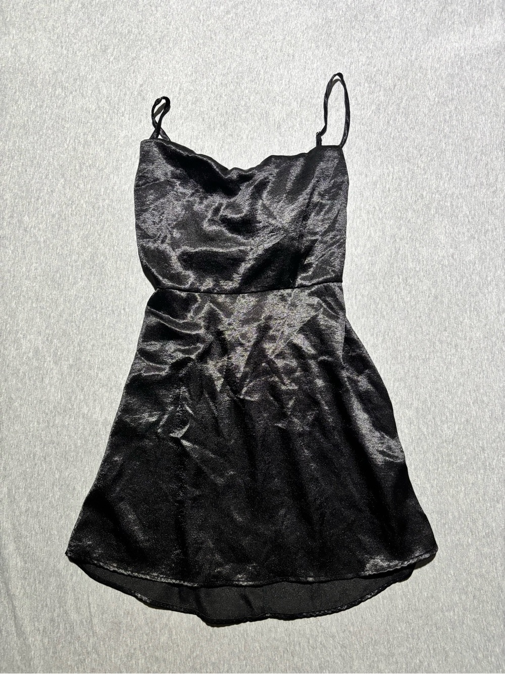 wild fable Black Satin Mini Dress